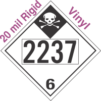 Inhalation Hazard Class 6.1 UN2237 20mil Rigid Vinyl DOT Placard