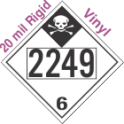 Inhalation Hazard Class 6.1 UN2249 20mil Rigid Vinyl DOT Placard