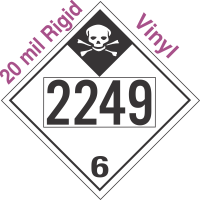 Inhalation Hazard Class 6.1 UN2249 20mil Rigid Vinyl DOT Placard