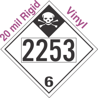 Inhalation Hazard Class 6.1 UN2253 20mil Rigid Vinyl DOT Placard