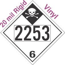 Inhalation Hazard Class 6.1 UN2253 20mil Rigid Vinyl DOT Placard