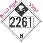 Inhalation Hazard Class 6.1 UN2261 20mil Rigid Vinyl DOT Placard