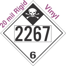 Inhalation Hazard Class 6.1 UN2267 20mil Rigid Vinyl DOT Placard