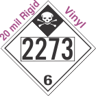 Inhalation Hazard Class 6.1 UN2273 20mil Rigid Vinyl DOT Placard