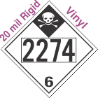 Inhalation Hazard Class 6.1 UN2274 20mil Rigid Vinyl DOT Placard