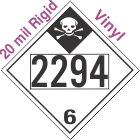Inhalation Hazard Class 6.1 UN2294 20mil Rigid Vinyl DOT Placard