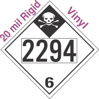 Inhalation Hazard Class 6.1 UN2294 20mil Rigid Vinyl DOT Placard