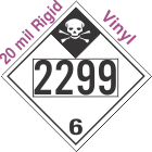 Inhalation Hazard Class 6.1 UN2299 20mil Rigid Vinyl DOT Placard