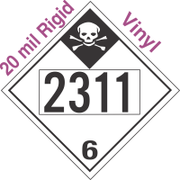 Inhalation Hazard Class 6.1 UN2311 20mil Rigid Vinyl DOT Placard