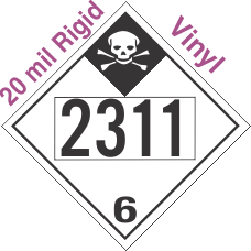 Inhalation Hazard Class 6.1 UN2311 20mil Rigid Vinyl DOT Placard