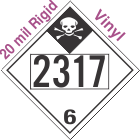 Inhalation Hazard Class 6.1 UN2317 20mil Rigid Vinyl DOT Placard