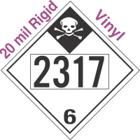 Inhalation Hazard Class 6.1 UN2317 20mil Rigid Vinyl DOT Placard