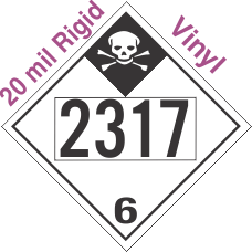 Inhalation Hazard Class 6.1 UN2317 20mil Rigid Vinyl DOT Placard