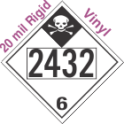 Inhalation Hazard Class 6.1 UN2432 20mil Rigid Vinyl DOT Placard