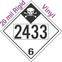 Inhalation Hazard Class 6.1 UN2433 20mil Rigid Vinyl DOT Placard