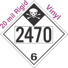 Inhalation Hazard Class 6.1 UN2470 20mil Rigid Vinyl DOT Placard