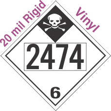 Inhalation Hazard Class 6.1 UN2474 20mil Rigid Vinyl DOT Placard