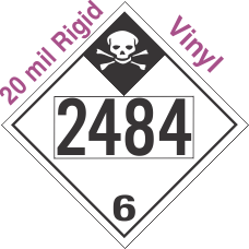 Inhalation Hazard Class 6.1 UN2484 20mil Rigid Vinyl DOT Placard