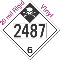 Inhalation Hazard Class 6.1 UN2487 20mil Rigid Vinyl DOT Placard