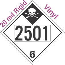 Inhalation Hazard Class 6.1 UN2501 20mil Rigid Vinyl DOT Placard