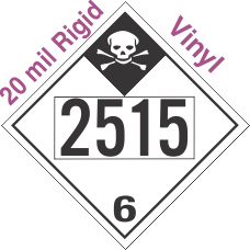 Inhalation Hazard Class 6.1 UN2515 20mil Rigid Vinyl DOT Placard