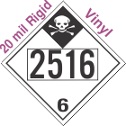 Inhalation Hazard Class 6.1 UN2516 20mil Rigid Vinyl DOT Placard