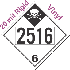 Inhalation Hazard Class 6.1 UN2516 20mil Rigid Vinyl DOT Placard