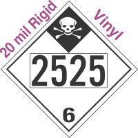 Inhalation Hazard Class 6.1 UN2525 20mil Rigid Vinyl DOT Placard