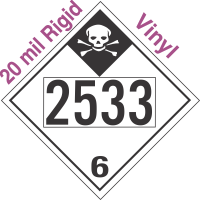 Inhalation Hazard Class 6.1 UN2533 20mil Rigid Vinyl DOT Placard