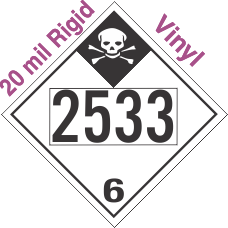 Inhalation Hazard Class 6.1 UN2533 20mil Rigid Vinyl DOT Placard