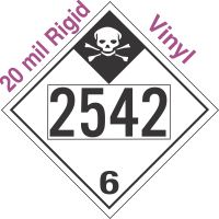 Inhalation Hazard Class 6.1 UN2542 20mil Rigid Vinyl DOT Placard