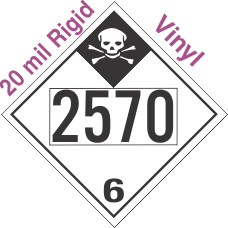 Inhalation Hazard Class 6.1 UN2570 20mil Rigid Vinyl DOT Placard
