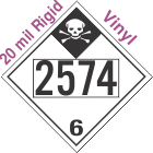 Inhalation Hazard Class 6.1 UN2574 20mil Rigid Vinyl DOT Placard