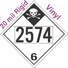 Inhalation Hazard Class 6.1 UN2574 20mil Rigid Vinyl DOT Placard