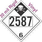 Inhalation Hazard Class 6.1 UN2587 20mil Rigid Vinyl DOT Placard