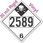Inhalation Hazard Class 6.1 UN2589 20mil Rigid Vinyl DOT Placard