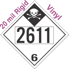 Inhalation Hazard Class 6.1 UN2611 20mil Rigid Vinyl DOT Placard