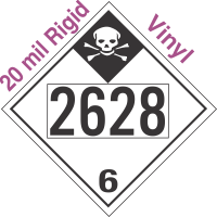 Inhalation Hazard Class 6.1 UN2628 20mil Rigid Vinyl DOT Placard