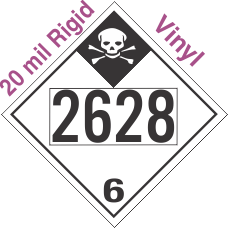 Inhalation Hazard Class 6.1 UN2628 20mil Rigid Vinyl DOT Placard