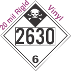 Inhalation Hazard Class 6.1 UN2630 20mil Rigid Vinyl DOT Placard