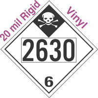 Inhalation Hazard Class 6.1 UN2630 20mil Rigid Vinyl DOT Placard