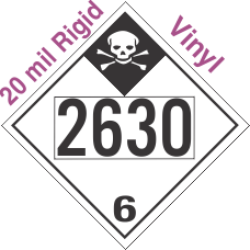 Inhalation Hazard Class 6.1 UN2630 20mil Rigid Vinyl DOT Placard
