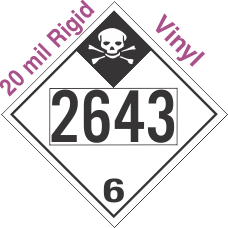 Inhalation Hazard Class 6.1 UN2643 20mil Rigid Vinyl DOT Placard