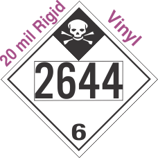 Inhalation Hazard Class 6.1 UN2644 20mil Rigid Vinyl DOT Placard