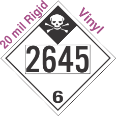 Inhalation Hazard Class 6.1 UN2645 20mil Rigid Vinyl DOT Placard