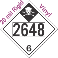 Inhalation Hazard Class 6.1 UN2648 20mil Rigid Vinyl DOT Placard