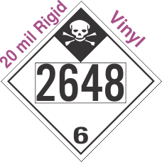 Inhalation Hazard Class 6.1 UN2648 20mil Rigid Vinyl DOT Placard