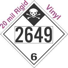 Inhalation Hazard Class 6.1 UN2649 20mil Rigid Vinyl DOT Placard