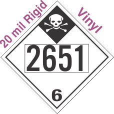Inhalation Hazard Class 6.1 UN2651 20mil Rigid Vinyl DOT Placard