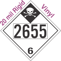 Inhalation Hazard Class 6.1 UN2655 20mil Rigid Vinyl DOT Placard